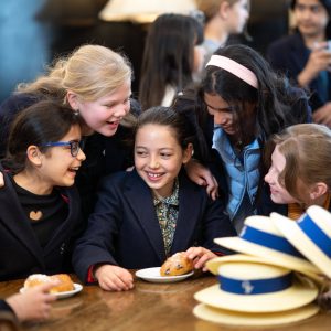 Queen's Gate Junior School girls in the dining room