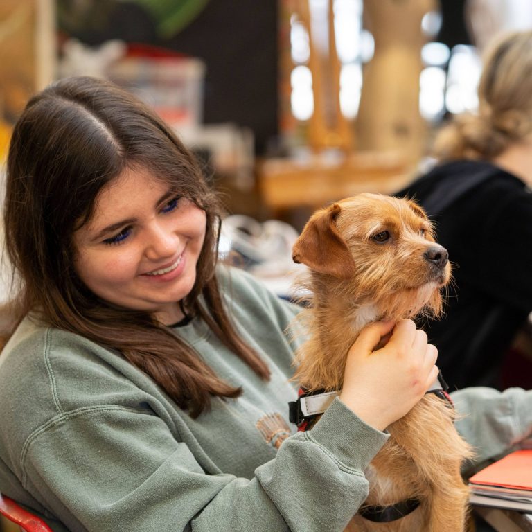 girl with a dog