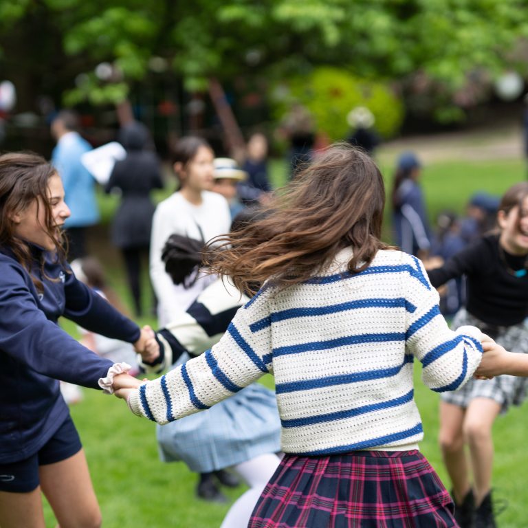 Queen's Gate Junior School girls in Queen's Gate Gardens